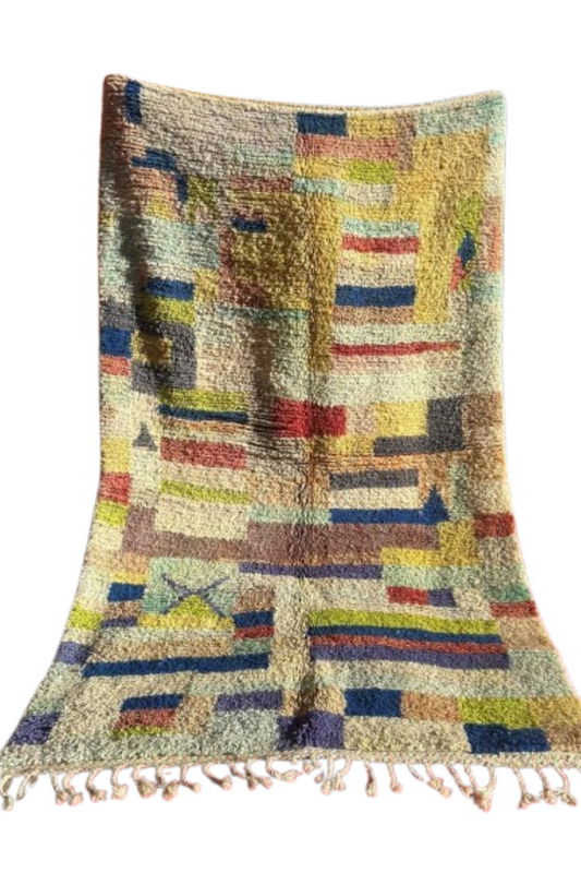 Marokkaans Boucherouite Tapijt – Handgemaakt Patchwork Kleurrijk Vloerkleed (2,5M x 1,5M)