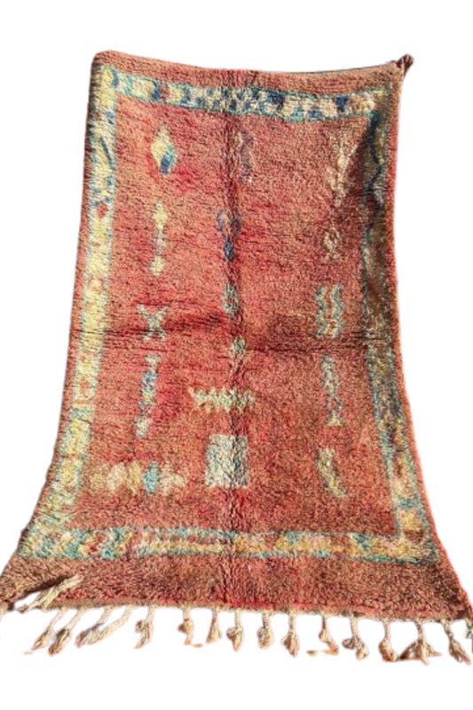 Marokkaans Berber Tapijt – Handgemaakt Rood Vloerkleed (2,6M x 1,5M)