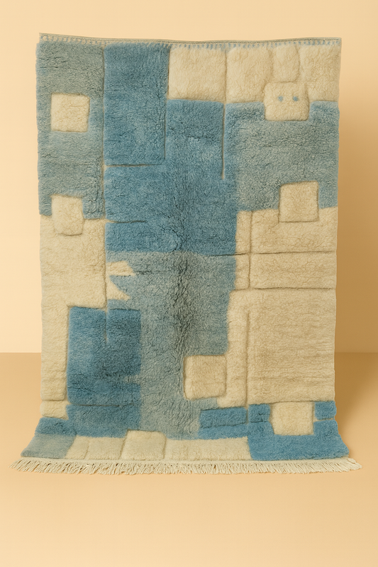 Marokkaans Berber Tapijt - Azure Blocks (3M x 2M)